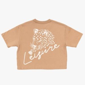 Davin Leisure🐆🐆 Crop Tee - Tan (Sz Small)